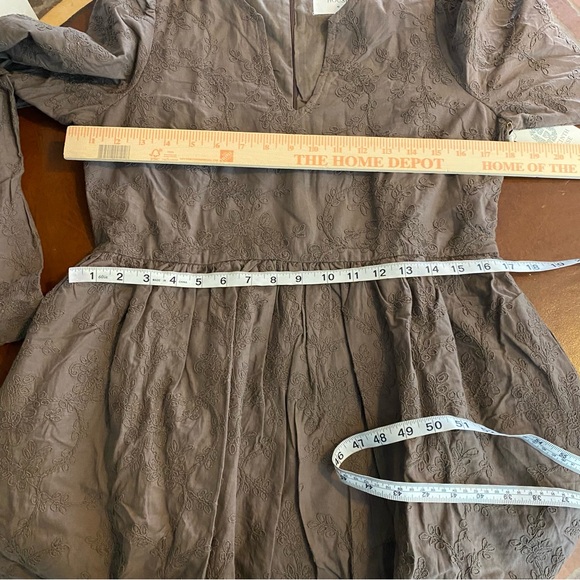 Hyacinth House Textured Becca Mini Dress Brown size medium cottagecore prairie - Picture 6 of 10